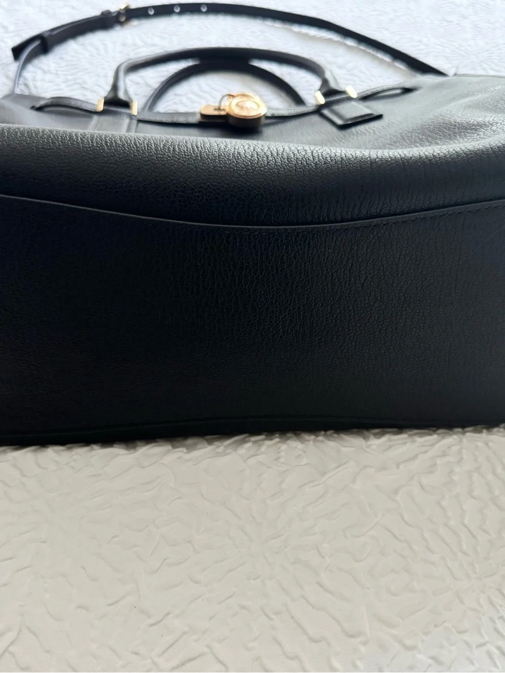 Michael Kors Hamilton Moderne Black Leather Satchel Bag